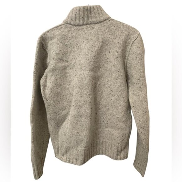 TOMMY wool knit 1/4 zip oatmeal sweater Large - Picture 4 of 8